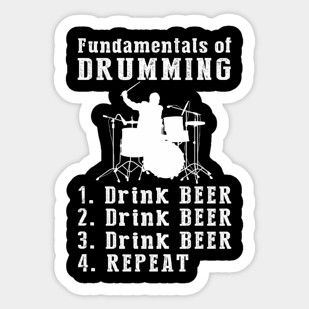 Drums & Draughts: The Rhythm of Beer and Beats Tee Sticker by MKGift